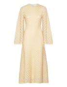 Alaine Open Back Knitted Dress Maxiklänning Festklänning Cream Malina