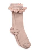 Lisa Socks - Lace Sockor Strumpor Pink Mp Denmark