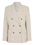 Evie Fitted Blazer Blazers Double Breasted Blazers Beige Second Female