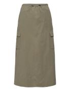 Mango Midi-Skirt With Cargo Pockets Khaki Green