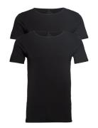 Basic Bamboo Tee S/S 2 Pack Tops T-shirts Short-sleeved Black Lindberg...