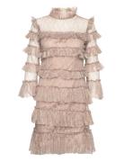 Carmine Frill Mini Lace Dress Designers Short Dress Beige Malina