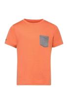 Myske Wool Youth Tee Navy Mel/Solidgrey 128 Sport T-shirts Short-sleev...