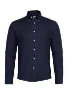 Oxford Superflex Shirt L/S Tops Shirts Casual Navy Lindbergh