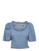 Louise Ss Blouse Hey Friend 1 Tops Blouses Short-sleeved Blue LEVI´S W...