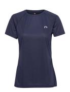 Women Core Running T-Shirt S/S Sport T-shirts & Tops Short-sleeved Nav...