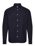 Kristian Oxford Shirt Tops Shirts Casual Navy Les Deux