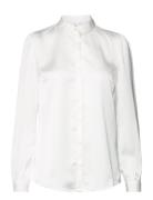 Viellette Satin L/S Shirt - Noos Tops Shirts Long-sleeved White Vila