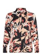 Patterned Blouse In A Satin Finish Tops Shirts Long-sleeved Multi/patt...
