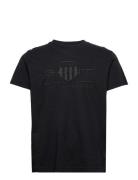 GANT Reg Tonal Shield Ss T-Shirt Svart