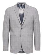 Slhslim-Liam Lt Grey Chk Blz Flex B Noos Suits & Blazers Blazers Singl...