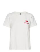 Cugith Cherrish T-Shirt Tops T-shirts & Tops Short-sleeved Cream Cultu...