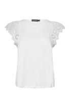 Slmiara Top Tops T-shirts & Tops Short-sleeved White Soaked In Luxury
