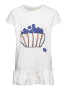 Sgjinny Blueberries Ss Tee Tops T-shirts Short-sleeved White Soft Gall...