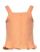 Kogthyra Singlet Frill Top Wvn Tops T-shirts Sleeveless Orange Kids On...