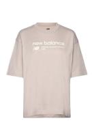 New Balance Linear Heritage Jersey Over D T-Shirt Beige