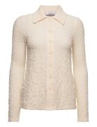 Textured Shirt With Buttons Tops Shirts Long-sleeved Beige Mango