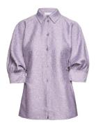 Raphael - Lace Texture Tops Shirts Short-sleeved Purple Day Birger Et ...