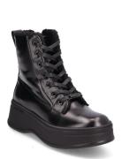 Pitched Combat Boot Wl Shoes Boots Ankle Boots Laced Boots Black Calvi...