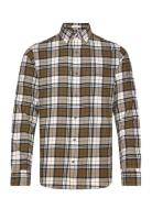 GANT Reg Flannel Check Shirt Khaki Green