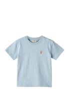 T-Shirt S/S Daniel Tops T-shirts Short-sleeved Blue Wheat