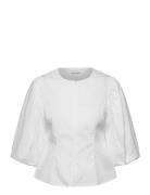 Videla 2/4 Volume Sleeve Top /E Tops Blouses Long-sleeved White Vila