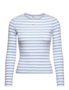 Tjw Essential Rib Stripe Top Ls Tops T-shirts & Tops Long-sleeved Blue...
