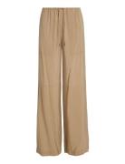 Calvin Klein Textured Wide Leg Pants Beige