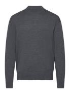 Merino Mini Mock Neck Sweater Tops Knitwear Round Necks Grey Calvin Kl...