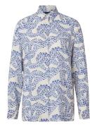 Lexington Clothing Edith Dot Print Viscose Shirt Blå