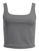 Butter Soft Alice Fitted Top Tops Crop Tops Sleeveless Crop Tops Grey ...