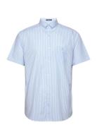 Reg Broadcloth Stripe Bd Ss Tops Shirts Short-sleeved Blue GANT