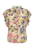 Lauren Ralph Lauren Floral Ruffle-Trim Georgette Blouse Multi/patterne...