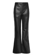 Halifax Pu Flare Pant Bottoms Trousers Leather Leggings-Byxor Black Ba...