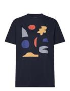 Summer Night Landscape Unisex T-Shirt Tops T-shirts Short-sleeved Blue...