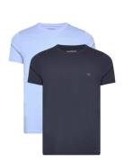 Men's Knit 2Pack T-Shirt Tops T-shirts Short-sleeved Blue Emporio Arma...