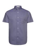 Reg Oxford Ss Shirt Tops Shirts Short-sleeved Blue GANT