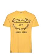 Copper Label Script Tee Tops T-shirts Short-sleeved Yellow Superdry