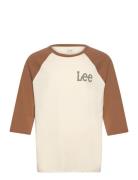 Raglan Tee Tops T-shirts Long-sleeved Cream Lee Jeans