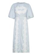 Rudy Embroidered Linen Midi Dress Designers Knee-length & Midi Blue Ma...