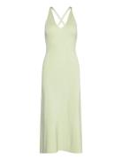 Nyra V-Neck Knitted Midi Dress Designers Knee-length & Midi Green Mali...