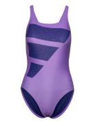 Big Bars Suit Sport Swimsuits Purple Adidas Performance