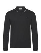 Calvin Klein Stretch Pique Tipping Ls Polo Svart