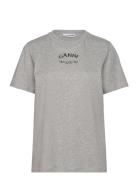 Thin Jersey Designers T-shirts & Tops Short-sleeved Grey Ganni