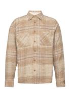 Whiting Overshirt Ombre Giant Wdwpane Beige / Pink Designers Overshirt...
