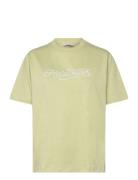 Kjerag Embroidery Tee Designers T-shirts & Tops Short-sleeved Green HO...