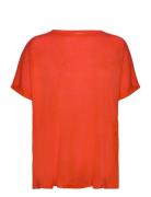 Over D Linen T-Shirt Tops T-shirts & Tops Short-sleeved Orange Mango
