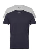 Twin Pack Crew Tops T-shirts Short-sleeved Grey Lee Jeans