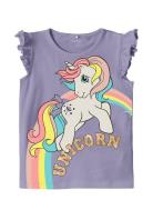 Nmfmalla Mlp Ss Top Cplg Tops T-shirts Sleeveless Purple Name It