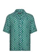 Donso Airy Island Geo Shirt Designers Shirts Short-sleeved Green J. Li...